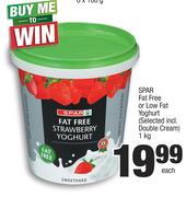 Spar Fat Free Or Low Fat Yoghurt (Selected Incl.Double Cream)-1Kg Each