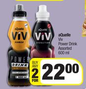 Aquelle Viv Power Drink Assorted-For 2 x 600ml