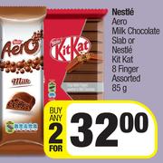 Nestle Aero Milk Chocolate Slab Or Nestle Kitkat 8 Finger Assorted-For 2 x 85g