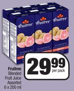 Fruitree Blended Fruit Juice Assorted-6 x 200ml Per Pack