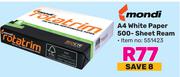Mondi A4 White Paper 500-Sheet Ream