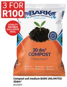 Bark 30dm3 Unlimited Soil Medium Compost-For 3