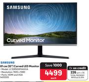 Samsung 32" (81cm) Curved LED Monitor LC32R500FHAXXA