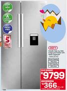 DEFY Metallic Side By Side Fridge And Freezer With Water Dispenser - DFF437