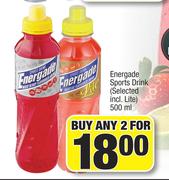 Energade Sports Drink (Selected Incl.Lite)-For Any 2 x 500ml