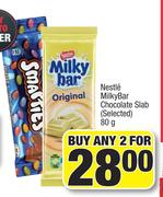 Nestle Milky Bar Chocolate Slab (Selected)-For Any 2 x 80g