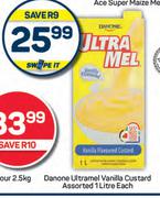 Danone Ultramel Vanilla Custard Assorted-1L Each