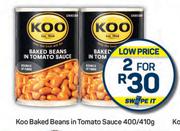 Koo Baked Beans In Tomato Sauce-For 2 x 400g/410g