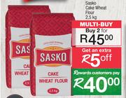 Sasko Cake Wheat Flour-For 2 x 2.5Kg