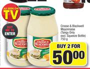 Crosse & Blackwell Mayonnaise (Tangy Only Excl. Squeeze Bottle)-For 2 x 750g
