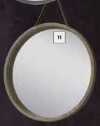 Designhouse Round Wood & Leather Strap Mirror 600mm
