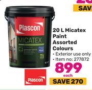 Plascon Micatex Paint Assorted Colours-20L