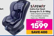 Safeway Indra Car Seat Group 0+/1.0-18Kg
