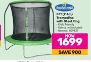 Bounceking 8 ft (2.4m) Trampoline With Steel Ring