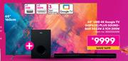 TCL 65" UHD 4K Google TV 65P635 Plus Sound Bar S522W 2.1CH 200W