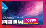 TCL 58"(147cm) UHD 4K Google TV 58P635