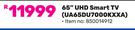 Samsung 65" UHD Smart TV UA65DU7000KXXA