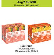 Liqui Fruit 100% Fruit Juice (All Variants)-For 2 x 6 x 200ml