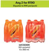 Lucozade (All Variants)-For 2 x 6 x 360ml