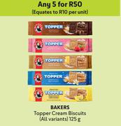 Bakers Topper Cream Biscuits (All Variants)-For Any 5 x 125g