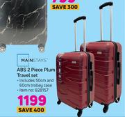 Mainstays ABS 2 Piece Plum Travel Set