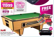 Easi Eight Coin Operated Pool Table Plus Mamba Lights 2.0 Bluetooth Speaker