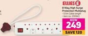 Ellies 8 Way High Surge Protection Multiplug