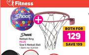 Shoot Netball Ring Plus Size 5 Netball Ball-Both For