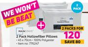 Mainstays 2 Pack Hollowfiber Pillows