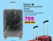 Tosca 55cm Black & White Marble Trolley Bag