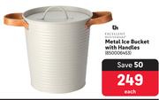 Excellent House Ware Metal Ice Bucket With Handles-Each