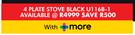 Univa 4 Plate Stove (Black) U116B-1