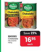 Rhodes Chakalaka (All Variants)-400g Each