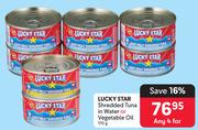 Lucky Star Shredded Tuna In Water Or Vegetable Oil-For Any 4 x 170g