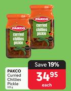 Packo Curried Chillies Pickle-325g Each