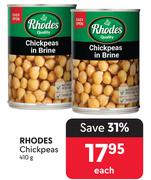 Rhodes Chickpeas-410g Each
