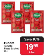 Rhodes Tomato Paste Sachet-For 4 x 50g