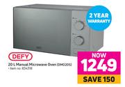 Defy 20L Manual Microwave Oven DMO20S