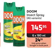 Doom Insect Spray (All Variants)-6 x 180ml