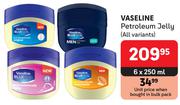 Vaseline Petroleum Jelly (All Variants)-6 x 250ml