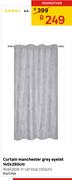 Curtain Manchester Gray Eyelet 140 x280cm