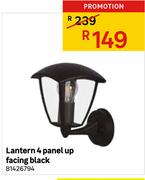 Lantern 4 Panel Up Facing Black