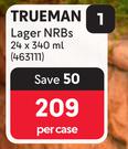 Trueman Lager NRBs-24 x 340ml Per Case
