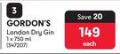 Gordon's London Dry Gin-750ml Each