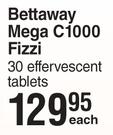 Bettaway Mega C1000 Fizzi 30 Effervescent Tablets-Each
