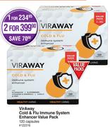 VirAway Cold & Flu Immune System Enhancer Value Pack 120 Capsules-For 2