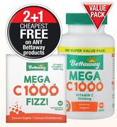 Bettaway Mega C1000 Fizzi 30 Effervescent Tablets-Each