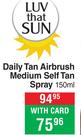 LUV That SUN Daily Tan Airbrush Medium Self Tan Spray-150ml