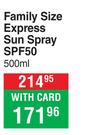 SunLab Family Size Express Sun Spray SPF 50-500ml