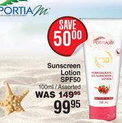 Portia Sunscreen Lotion SPF50 Assorted-100ml